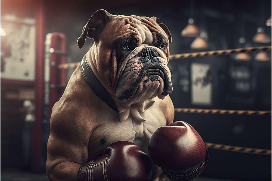 Boxing Bulldog Wall Art