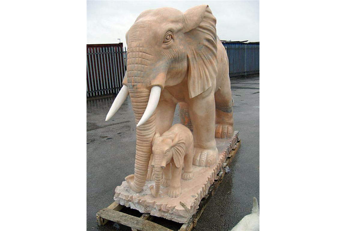 Marble Elephant & Baby