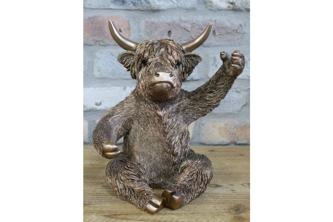 Highland Cow Wine & Glass Holder