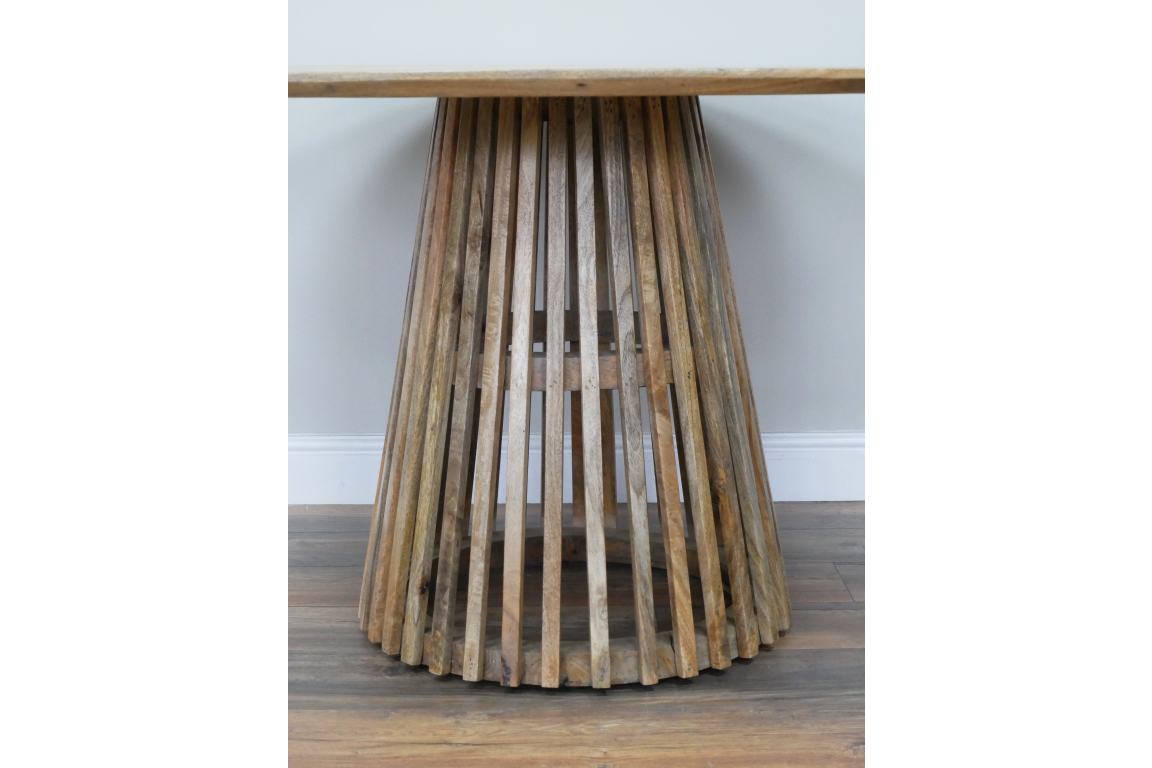 Round Dining Table With Slated Base