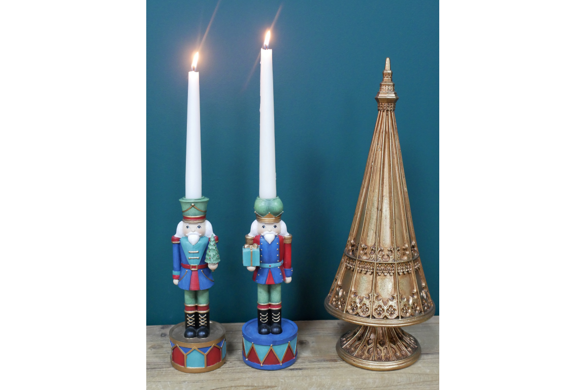 Set Of 2 Nutcracker Candle Holders