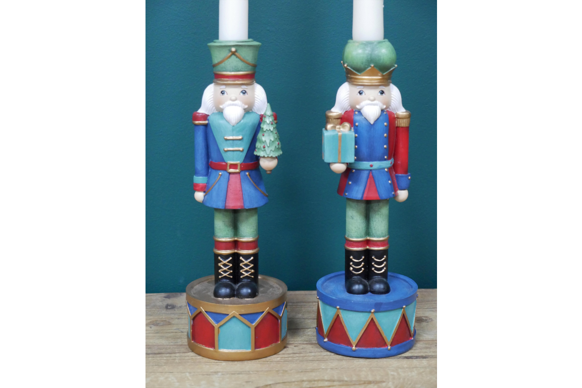 Set Of 2 Nutcracker Candle Holders