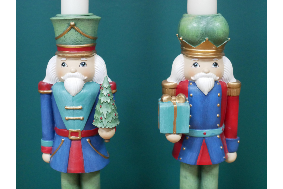 Set Of 2 Nutcracker Candle Holders