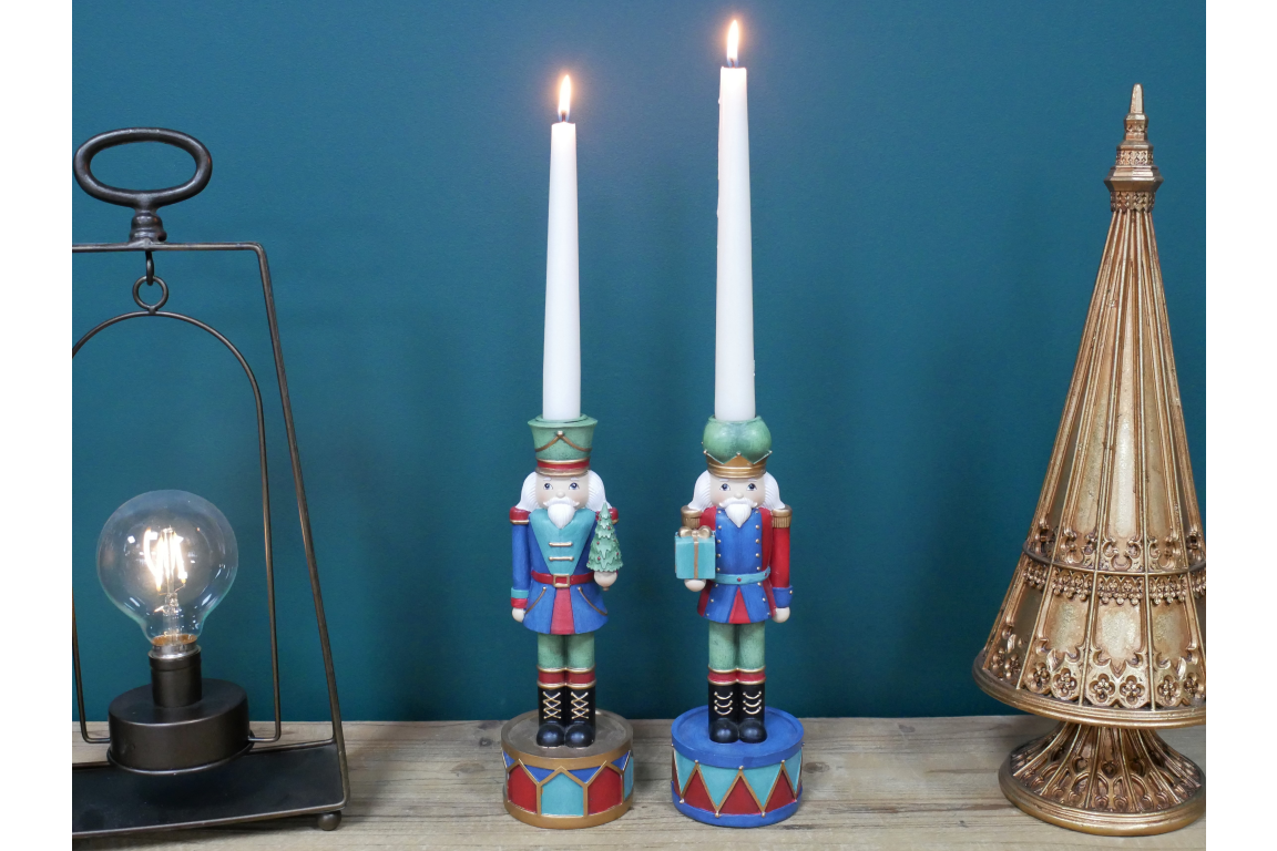Set Of 2 Nutcracker Candle Holders