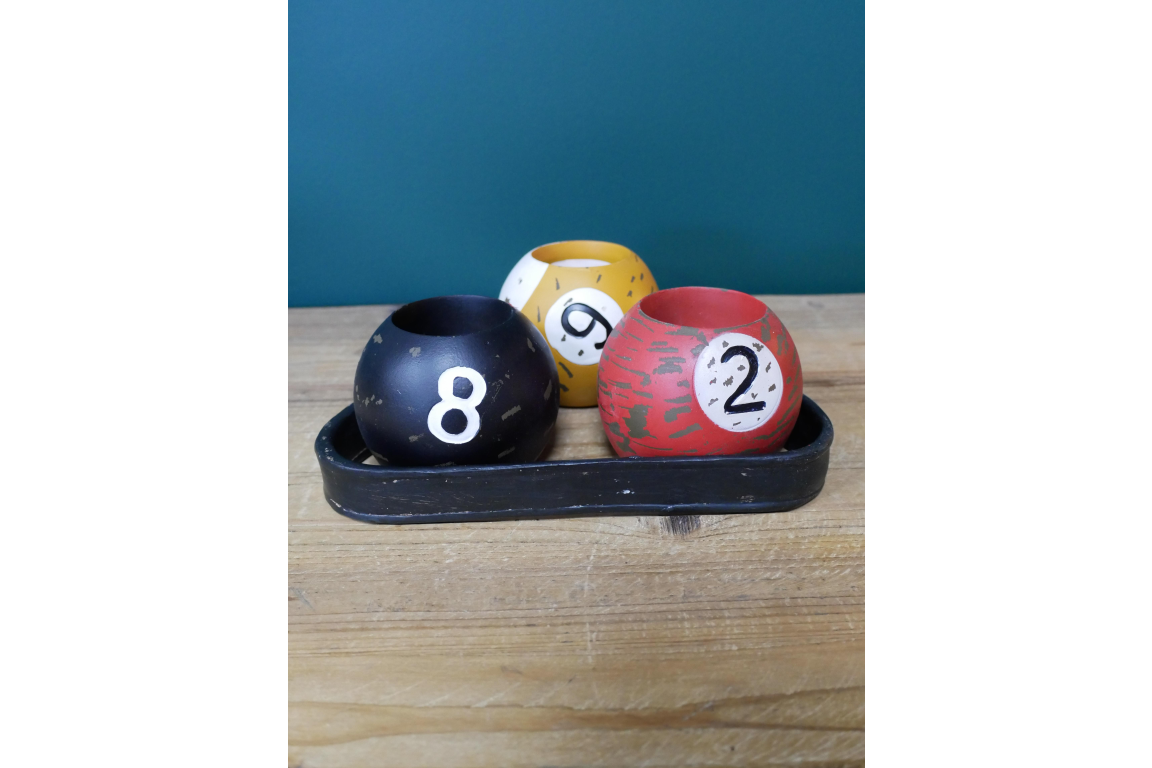 Pool Ball Candle Holders