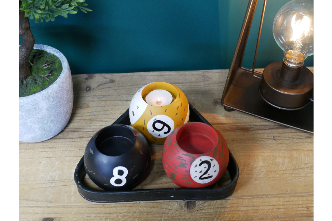 Pool Ball Candle Holders